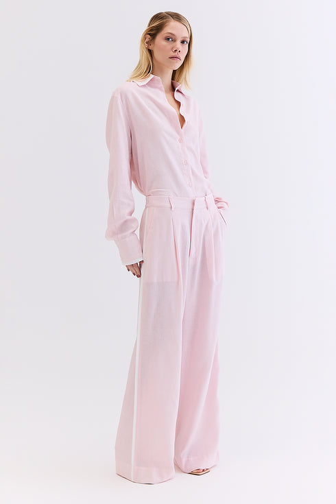 CALÇA RECORTE LINHO ROSA