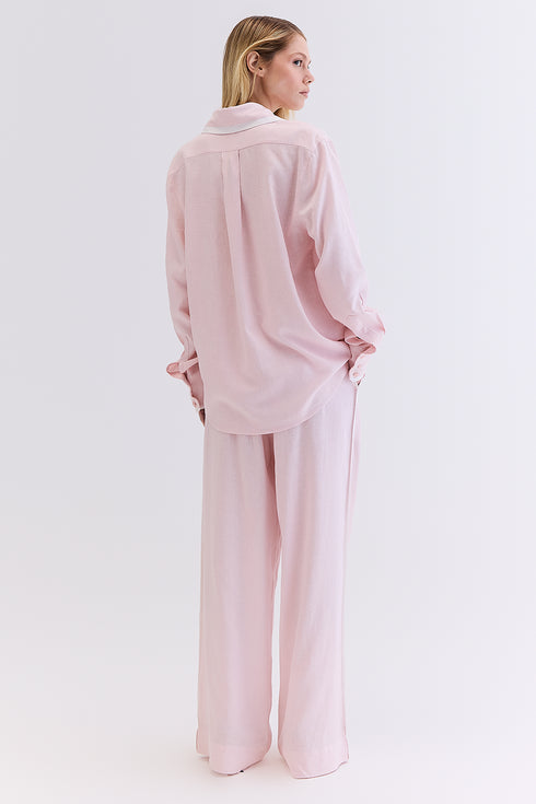 CALÇA RECORTE LINHO ROSA