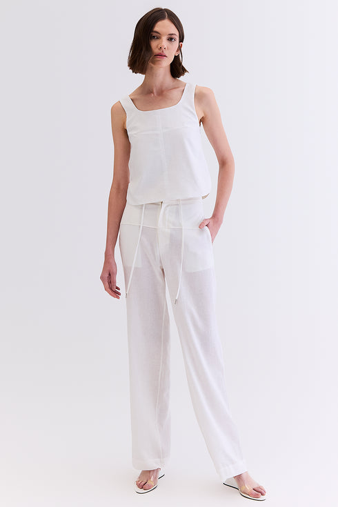 CALÇA LINHO COM SARJA BRANCO