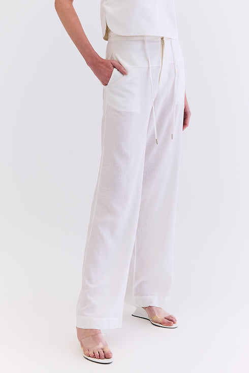 CALÇA LINHO COM SARJA BRANCO