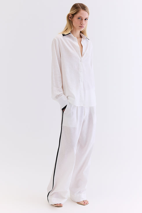 CAMISA RECORTE LINHO BRANCO