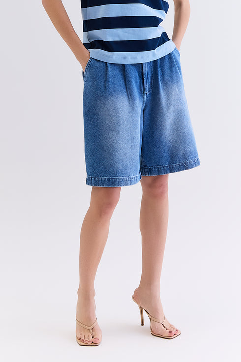 BERMUDA JEANS AZUL MÉDIO