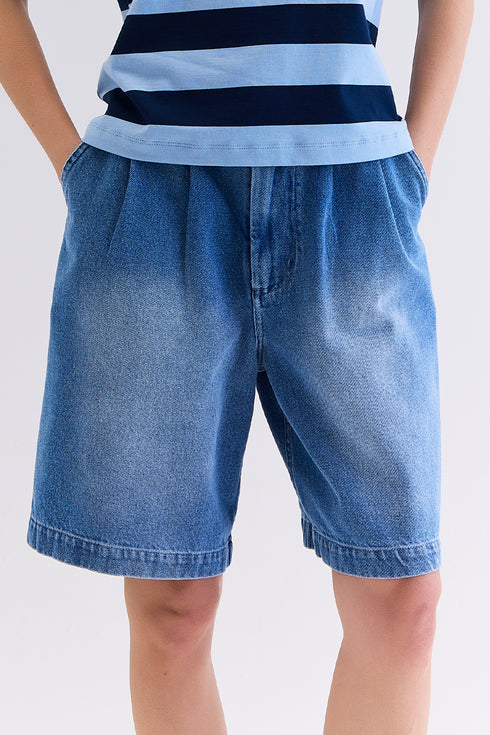 BERMUDA JEANS AZUL MÉDIO