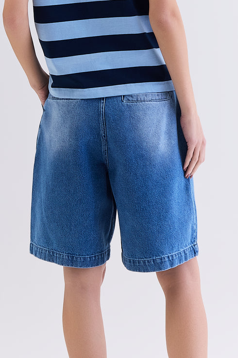 BERMUDA JEANS AZUL MÉDIO