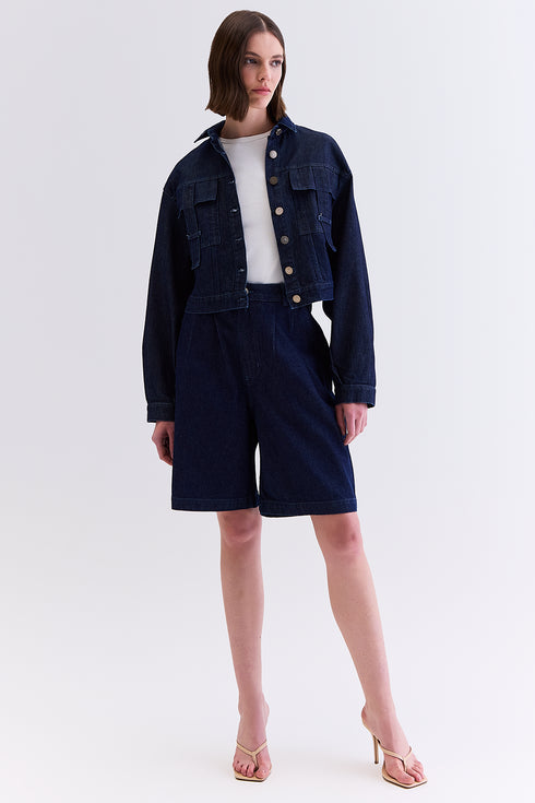 BERMUDA JEANS AZUL ESCURO