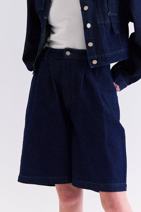 BERMUDA JEANS AZUL ESCURO