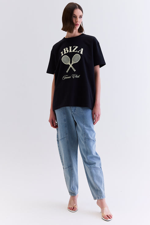 CALÇA JEANS RECORTES AZUL CLARO