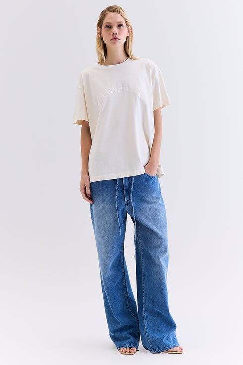 CALÇA JEANS AMARRAÇÃO AZUL MÉDIO