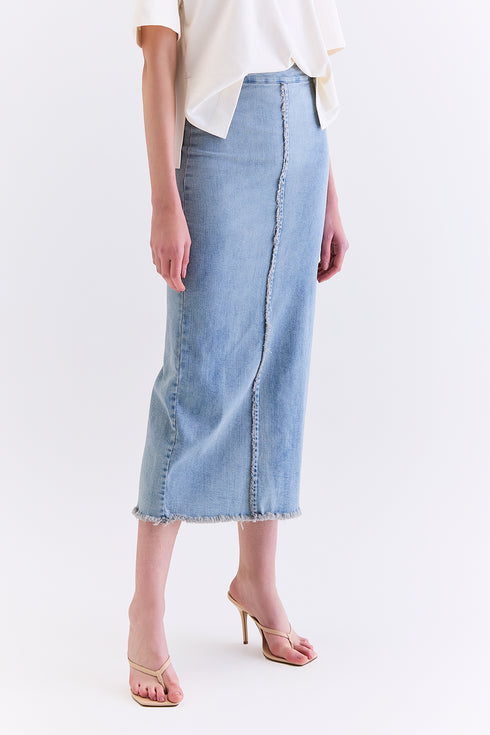 SAIA MIDI JEANS AZUL CLARO