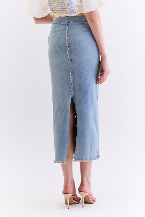 SAIA MIDI JEANS AZUL CLARO