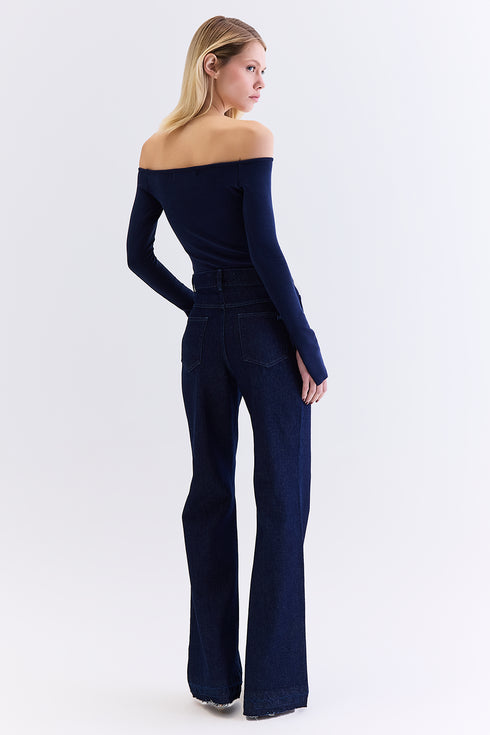 CALÇA JEANS RETA AZUL ESCURO