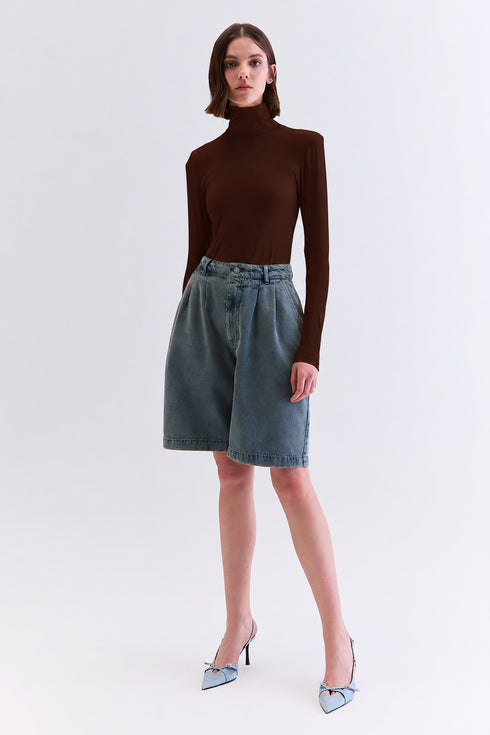 BLUSA FLUIDA MANGA LONGA CHOCOLATE