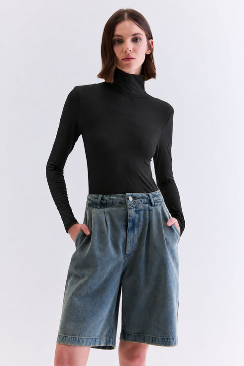 BLUSA FLUIDA MANGA LONGA PRETO