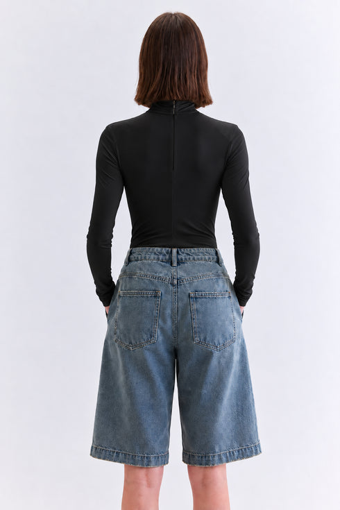 BLUSA FLUIDA MANGA LONGA PRETO