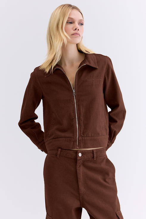 JAQUETA BOMBER SARJA CHOCOLATE