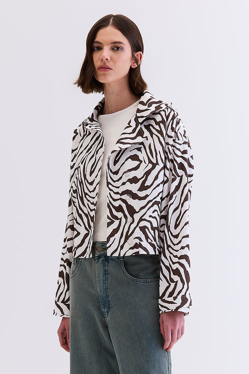 JAQUETA ESTAMPADA MARROM/COM OFF