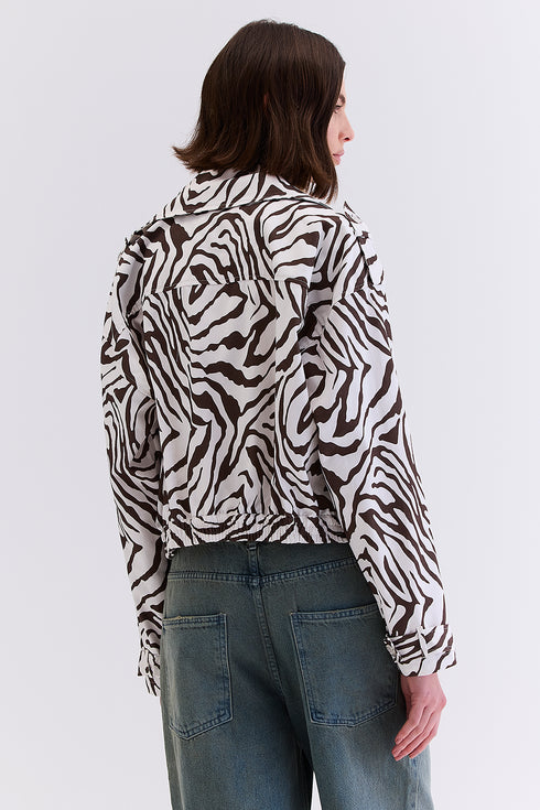 JAQUETA ESTAMPADA MARROM/COM OFF