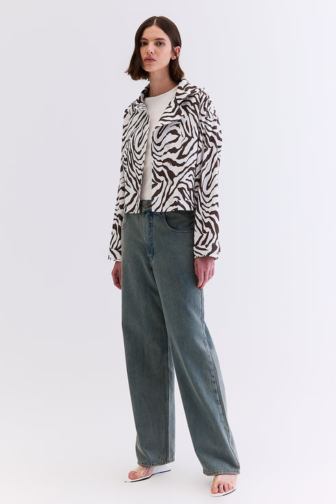 JAQUETA ESTAMPADA MARROM/COM OFF