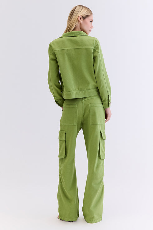 CALÇA CARGO AMPLA VERDE