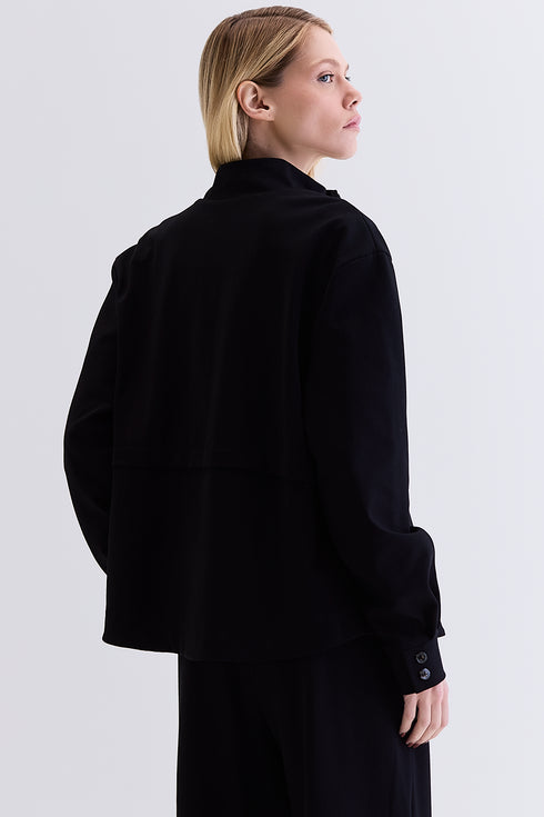 CASACO MANGA AMPLA PRETO