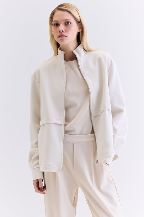 CASACO MANGA AMPLA NATURAL