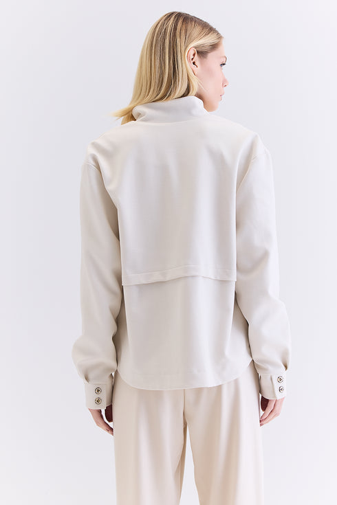 CASACO MANGA AMPLA NATURAL