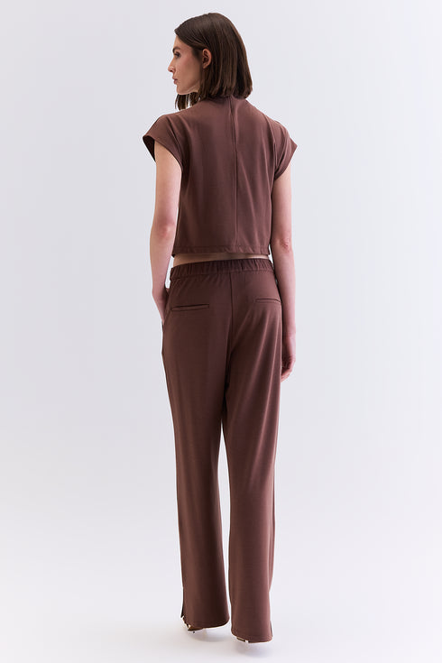 CALÇA MALHA RETA CHOCOLATE