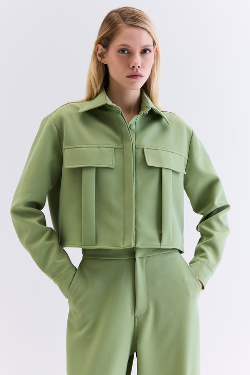 CAMISA ALFAIATARIA BOLSO MATCHA