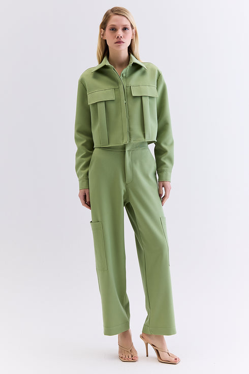 CAMISA ALFAIATARIA BOLSO MATCHA