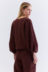 BLUSA MANGA ALFAIATARIA CHOCOLATE