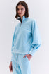HOODIE GOLA ZIPER AZUL CLARO