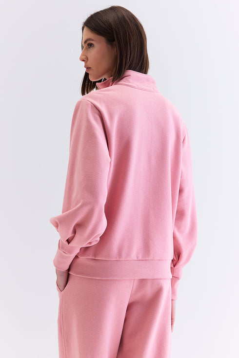 HOODIE GOLA ZIPER ROSA
