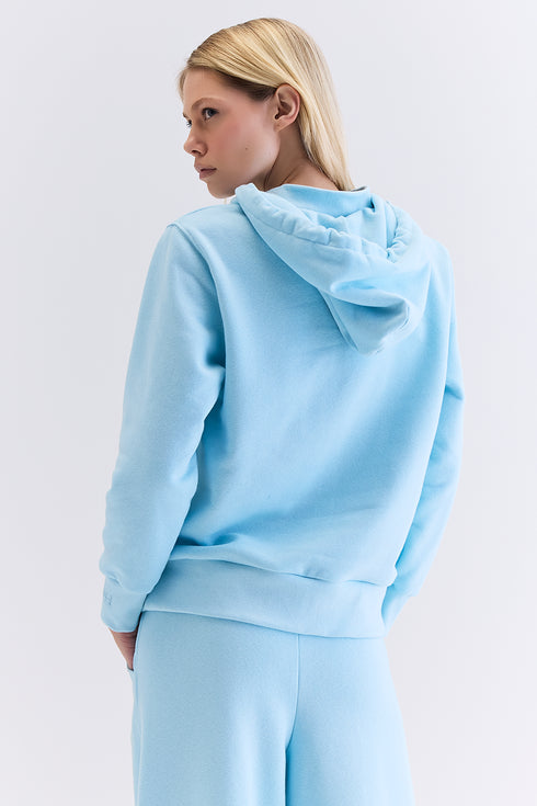 HOODIE GOLA ALTA AZUL CLARO