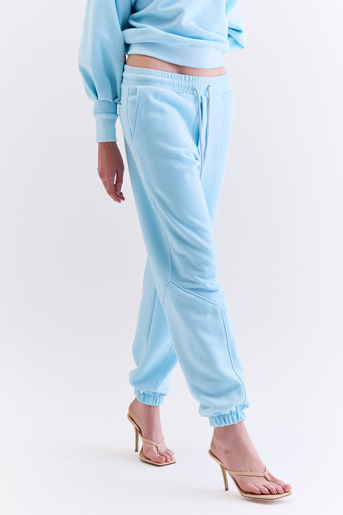 CALÇA JOGGER RECORTES AZUL CLARO