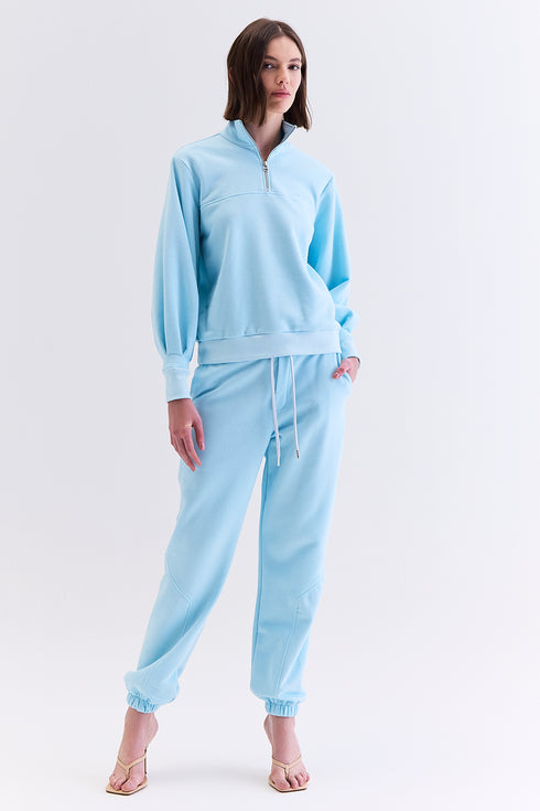 CALÇA JOGGER RECORTES AZUL CLARO