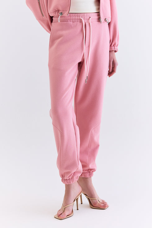 CALÇA JOGGER RECORTES ROSA