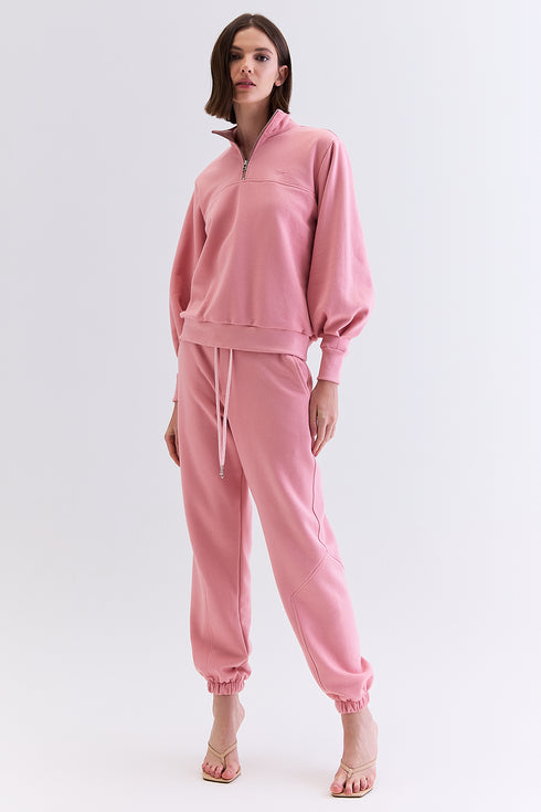 CALÇA JOGGER RECORTES ROSA