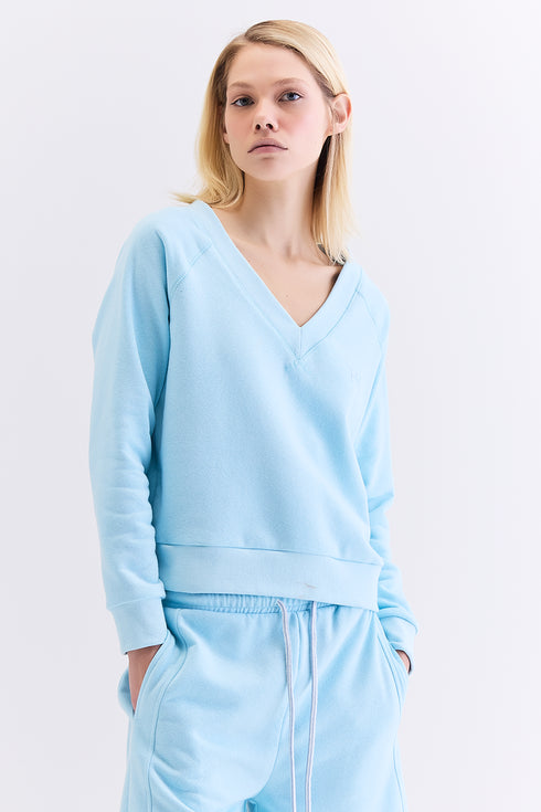 BLUSA DECOTE V AZUL CLARO