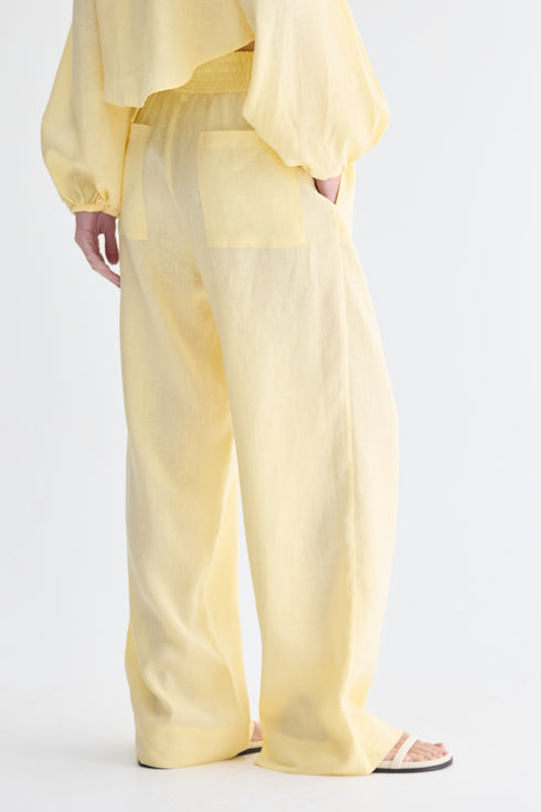 CALÇA PANTALONA ELÁSTICO AMARELO