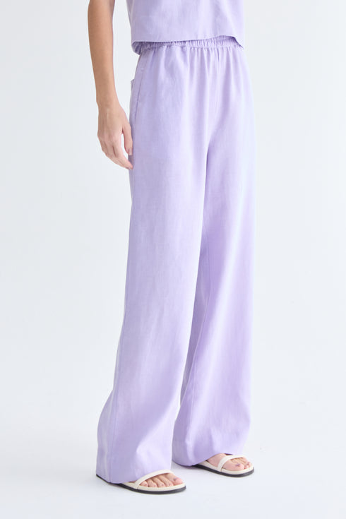 CALÇA PANTALONA ELÁSTICO LILAS