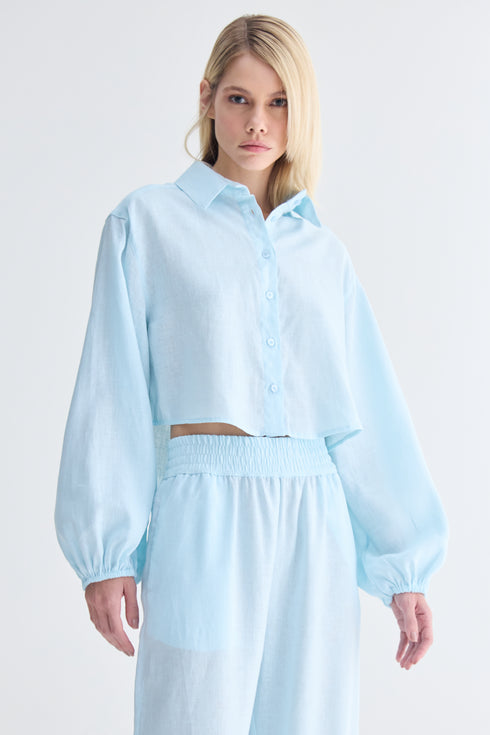 CAMISA MANGAS BUFANTE AZUL CLARO