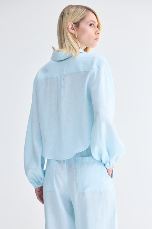 CAMISA MANGAS BUFANTE AZUL CLARO