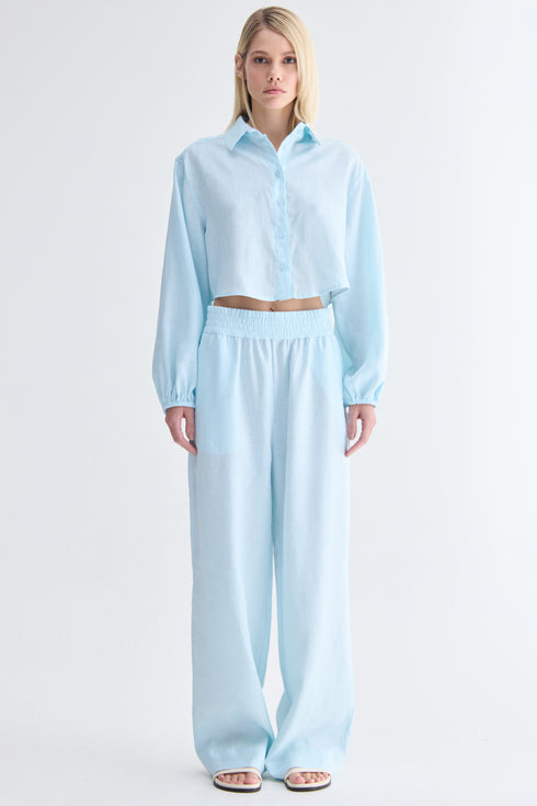 CAMISA MANGAS BUFANTE AZUL CLARO