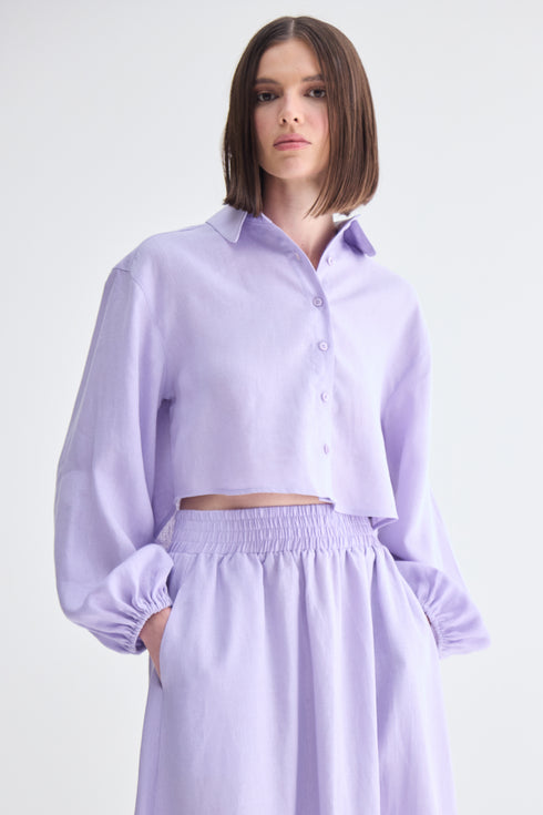 CAMISA MANGAS BUFANTE LÍLAS