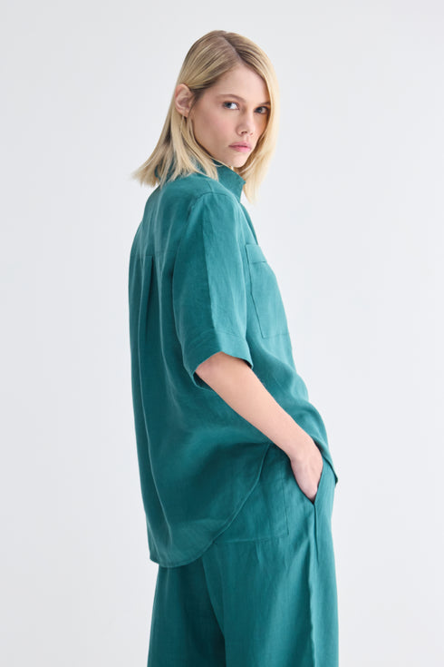 CAMISA MANGA CURTA VERDE ESCURO