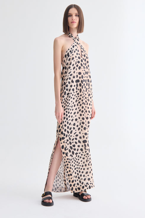 VESTIDO CRUZADO ONÇA