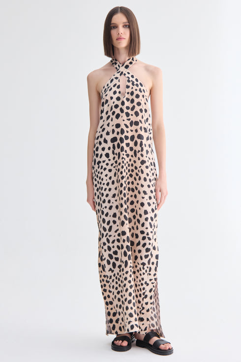 VESTIDO CRUZADO ONÇA