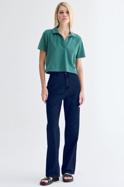 CALÇA JEANS RETA MARINHO