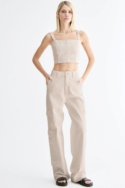 CALÇA CARGO SARJA BEGE