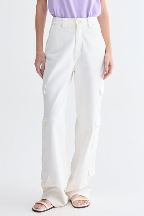 CALÇA CARGO SARJA OFF WHITE